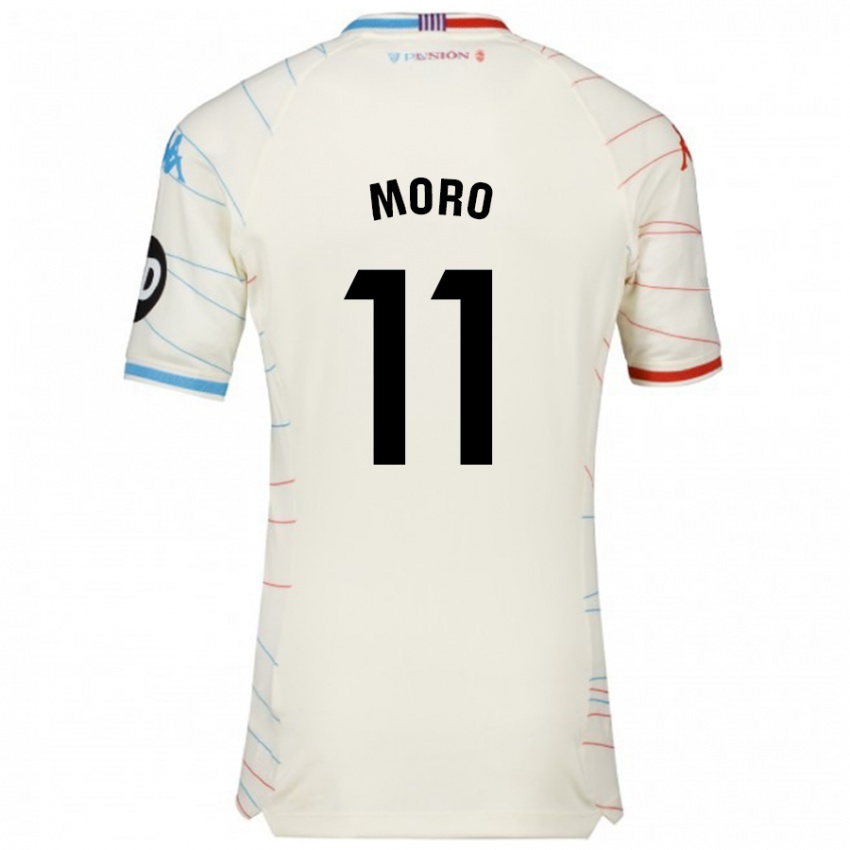 Niño Camiseta Raúl Moro #11 Blanco Rojo Azul 2ª Equipación 2024/25 La Camisa Perú