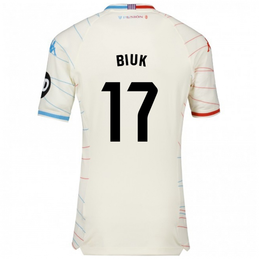 Niño Camiseta Stipe Biuk #17 Blanco Rojo Azul 2ª Equipación 2024/25 La Camisa Perú