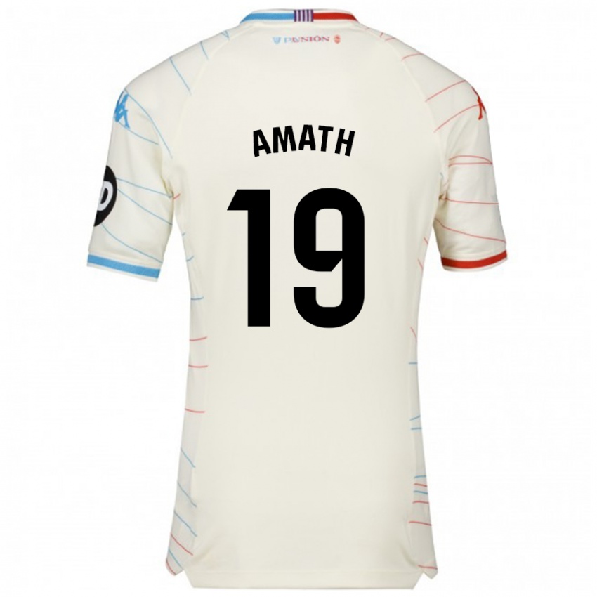 Niño Camiseta Amath Ndiaye #19 Blanco Rojo Azul 2ª Equipación 2024/25 La Camisa Perú