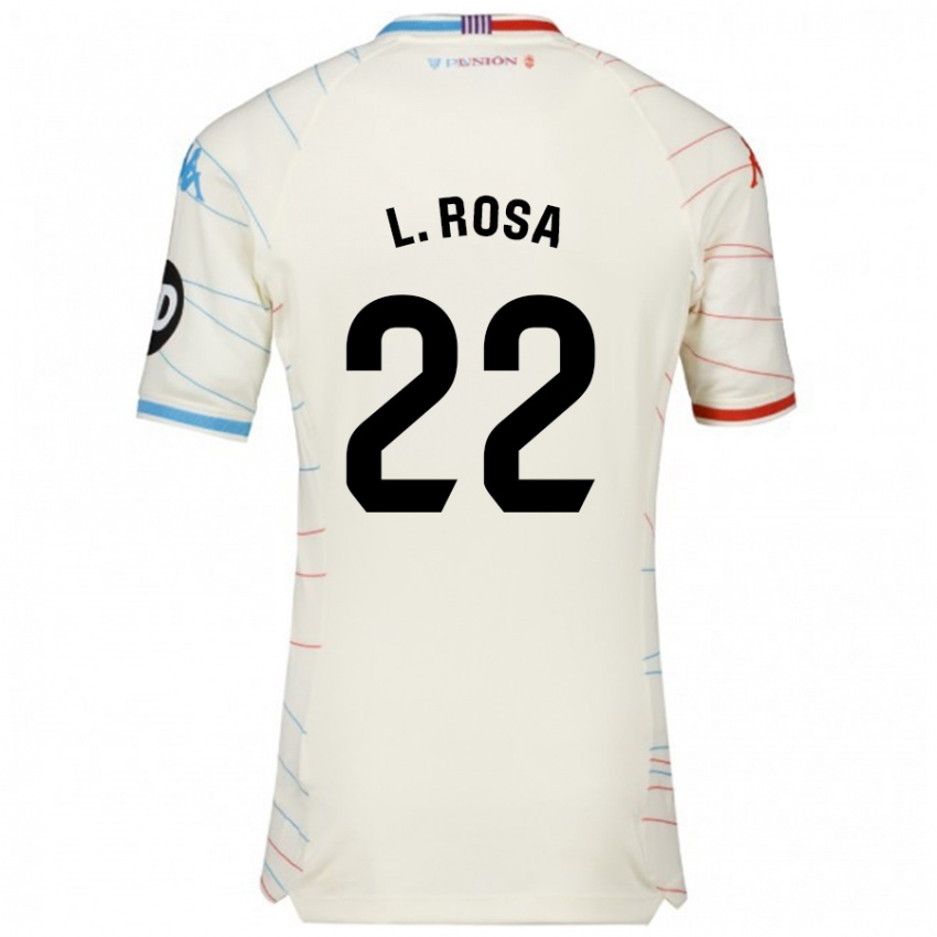 Niño Camiseta Lucas Rosa #22 Blanco Rojo Azul 2ª Equipación 2024/25 La Camisa Perú