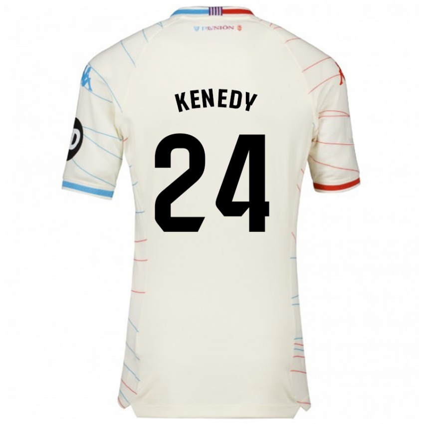 Niño Camiseta Kenedy #24 Blanco Rojo Azul 2ª Equipación 2024/25 La Camisa Perú