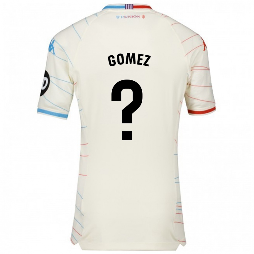 Niño Camiseta Adrián Gómez #0 Blanco Rojo Azul 2ª Equipación 2024/25 La Camisa Perú