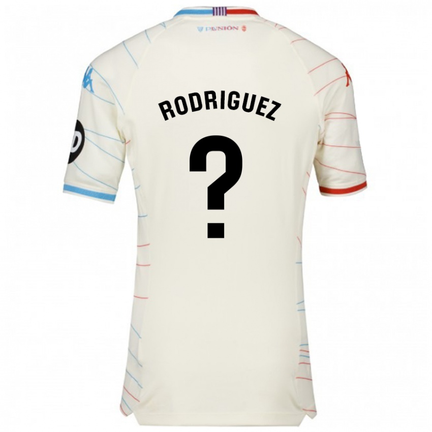 Niño Camiseta Gabriel Rodríguez #0 Blanco Rojo Azul 2ª Equipación 2024/25 La Camisa Perú