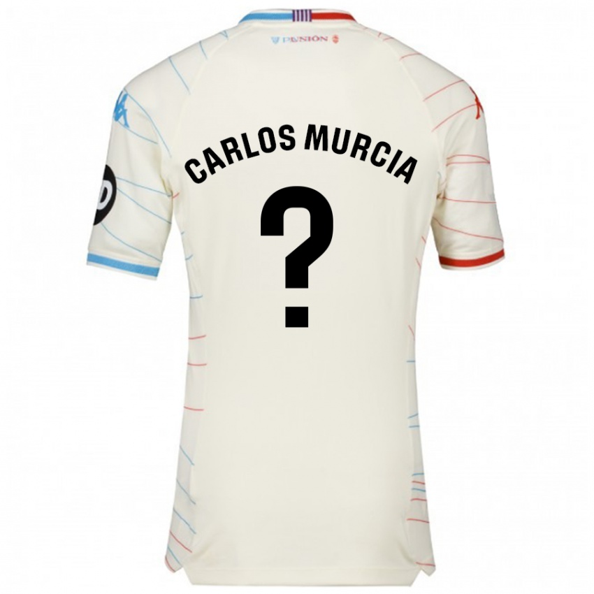 Niño Camiseta Juan Carlos Murcia #0 Blanco Rojo Azul 2ª Equipación 2024/25 La Camisa Perú