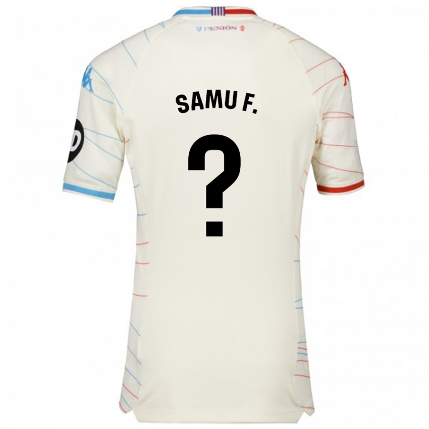 Niño Camiseta Samu Fernández #0 Blanco Rojo Azul 2ª Equipación 2024/25 La Camisa Perú