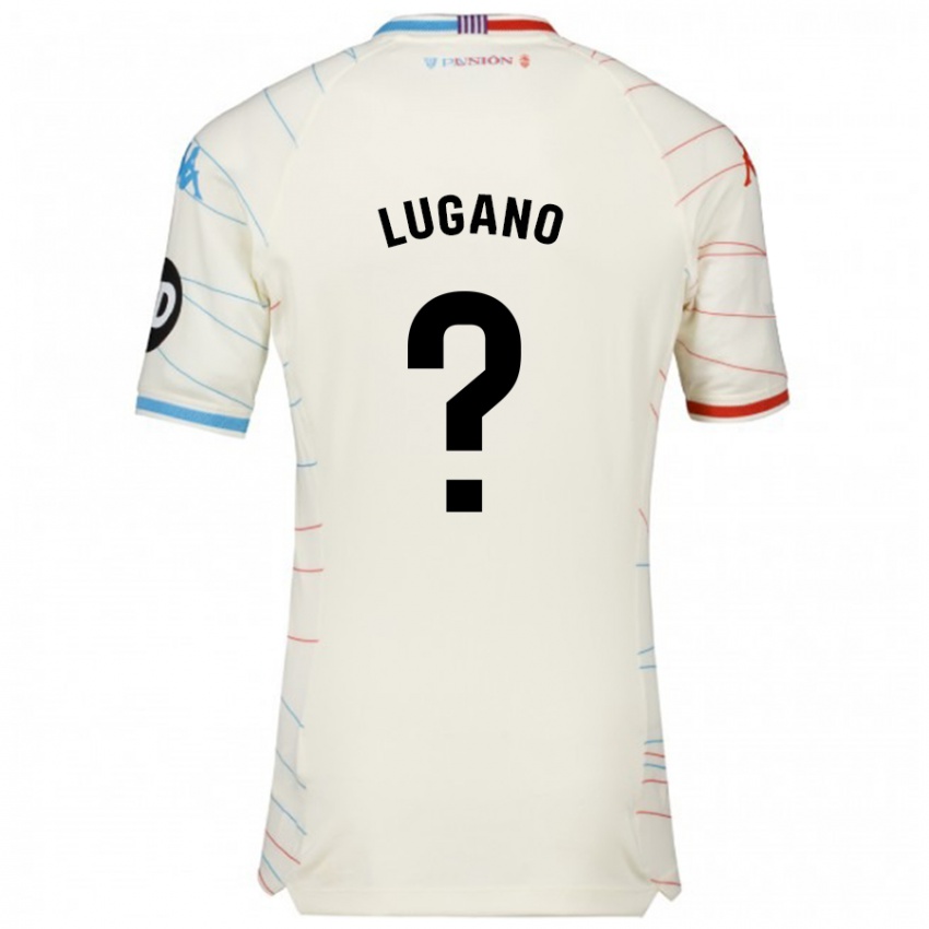 Niño Camiseta Thiago Lugano #0 Blanco Rojo Azul 2ª Equipación 2024/25 La Camisa Perú