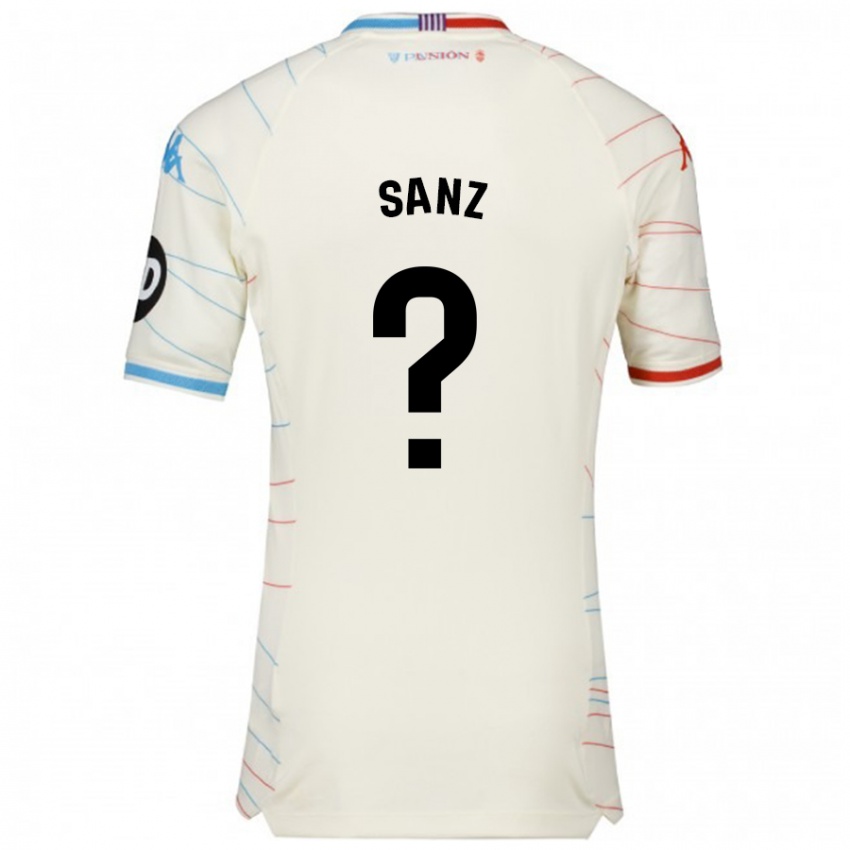 Niño Camiseta David Sanz #0 Blanco Rojo Azul 2ª Equipación 2024/25 La Camisa Perú