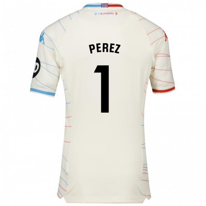 Niño Camiseta Fer Pérez #1 Blanco Rojo Azul 2ª Equipación 2024/25 La Camisa Perú