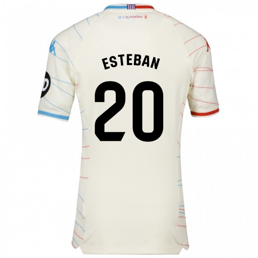 Niño Camiseta Sergio Esteban #20 Blanco Rojo Azul 2ª Equipación 2024/25 La Camisa Perú