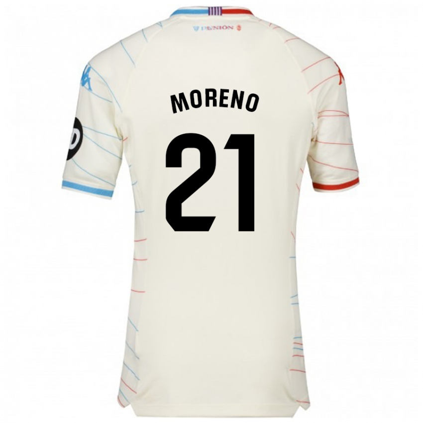 Niño Camiseta Xavi Moreno #21 Blanco Rojo Azul 2ª Equipación 2024/25 La Camisa Perú