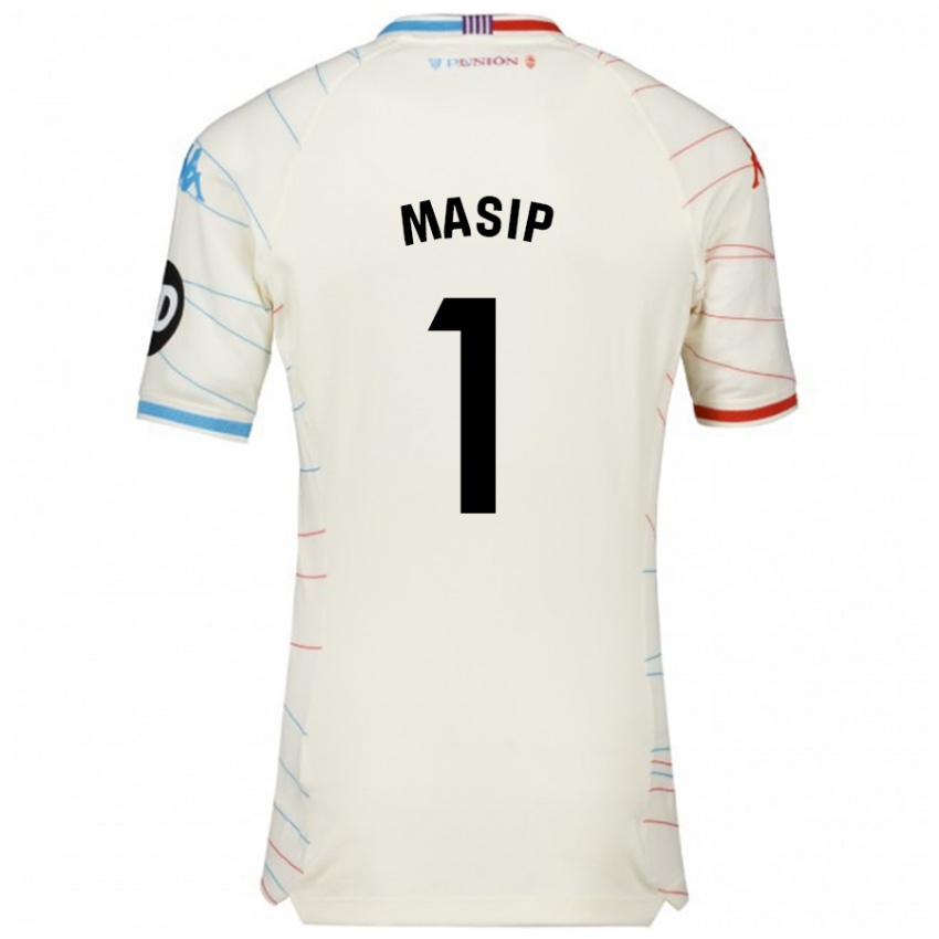 Niño Camiseta Jordi Masip #1 Blanco Rojo Azul 2ª Equipación 2024/25 La Camisa Perú