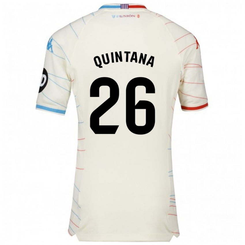 Niño Camiseta Alberto Quintana #26 Blanco Rojo Azul 2ª Equipación 2024/25 La Camisa Perú