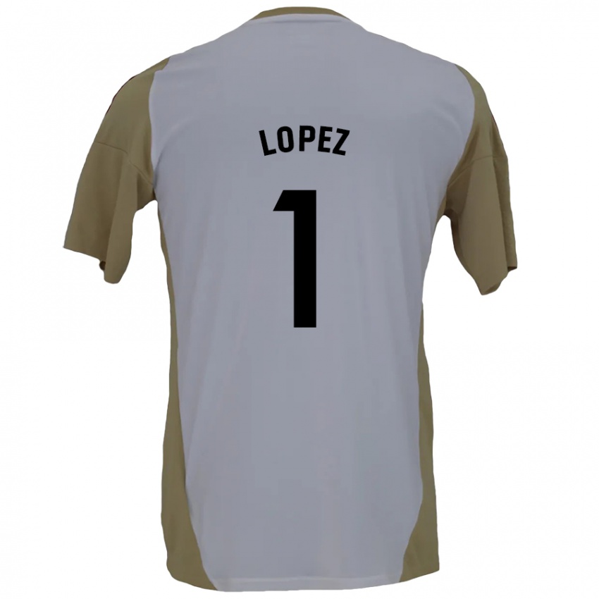 Niño Camiseta Luis López #1 Marrón Blanco 2ª Equipación 2024/25 La Camisa Perú