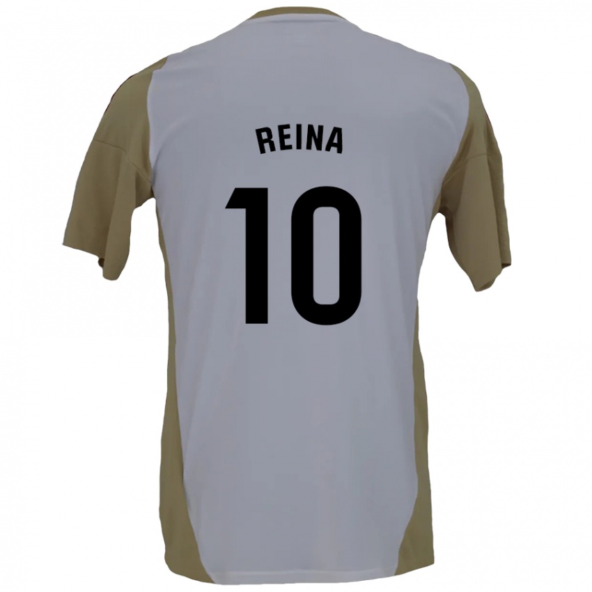 Niño Camiseta Alberto Reina #10 Marrón Blanco 2ª Equipación 2024/25 La Camisa Perú