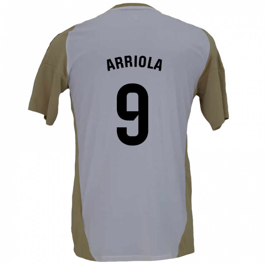 Niño Camiseta Marcos Arriola #9 Marrón Blanco 2ª Equipación 2024/25 La Camisa Perú