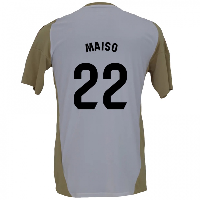 Niño Camiseta Álvaro Maiso #22 Marrón Blanco 2ª Equipación 2024/25 La Camisa Perú