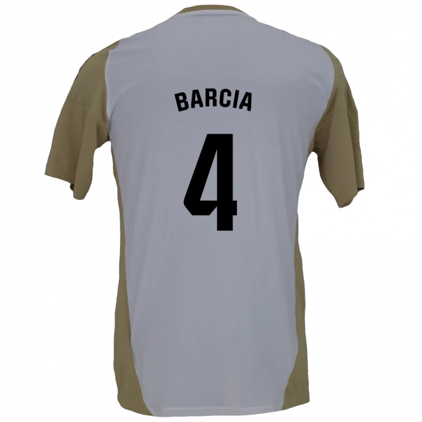 Niño Camiseta Sergio Barcia #4 Marrón Blanco 2ª Equipación 2024/25 La Camisa Perú