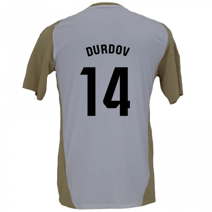 Niño Camiseta Ivan Durdov #14 Marrón Blanco 2ª Equipación 2024/25 La Camisa Perú