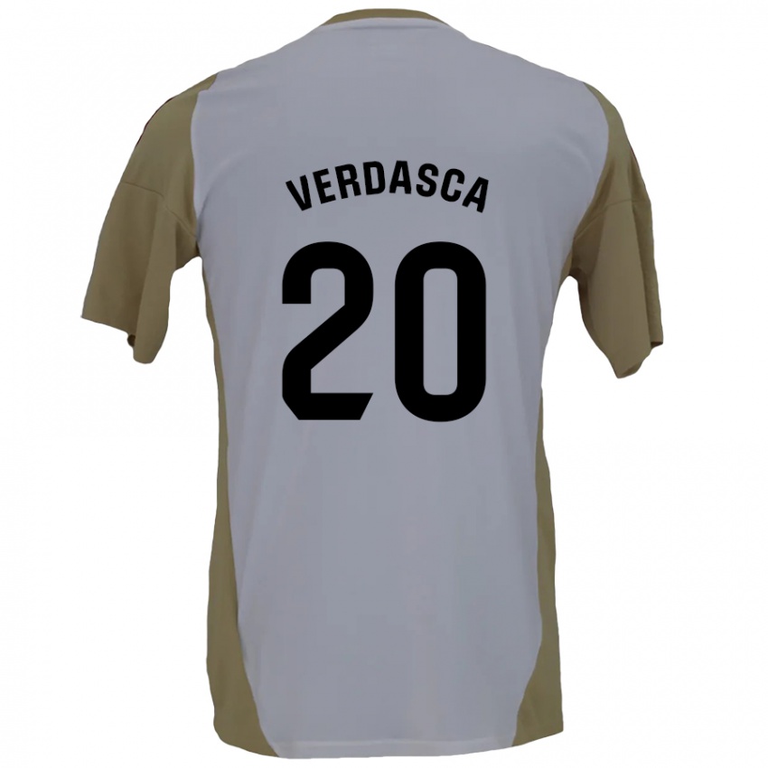 Niño Camiseta Diogo Verdasca #20 Marrón Blanco 2ª Equipación 2024/25 La Camisa Perú