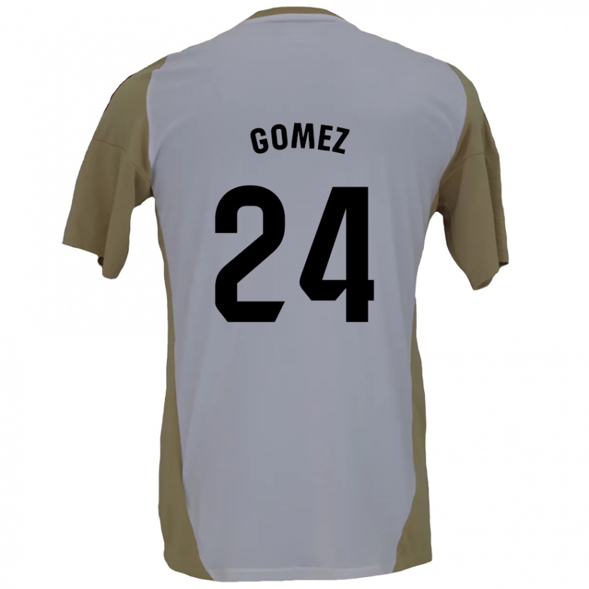 Niño Camiseta Jonathan Gómez #24 Marrón Blanco 2ª Equipación 2024/25 La Camisa Perú