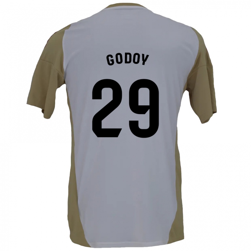 Niño Camiseta Alan Godoy #29 Marrón Blanco 2ª Equipación 2024/25 La Camisa Perú