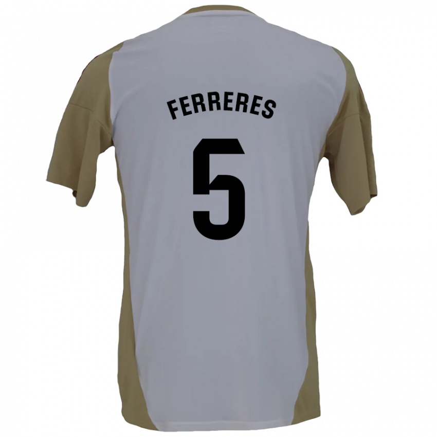 Niño Camiseta Manolo Ferreres #5 Marrón Blanco 2ª Equipación 2024/25 La Camisa Perú