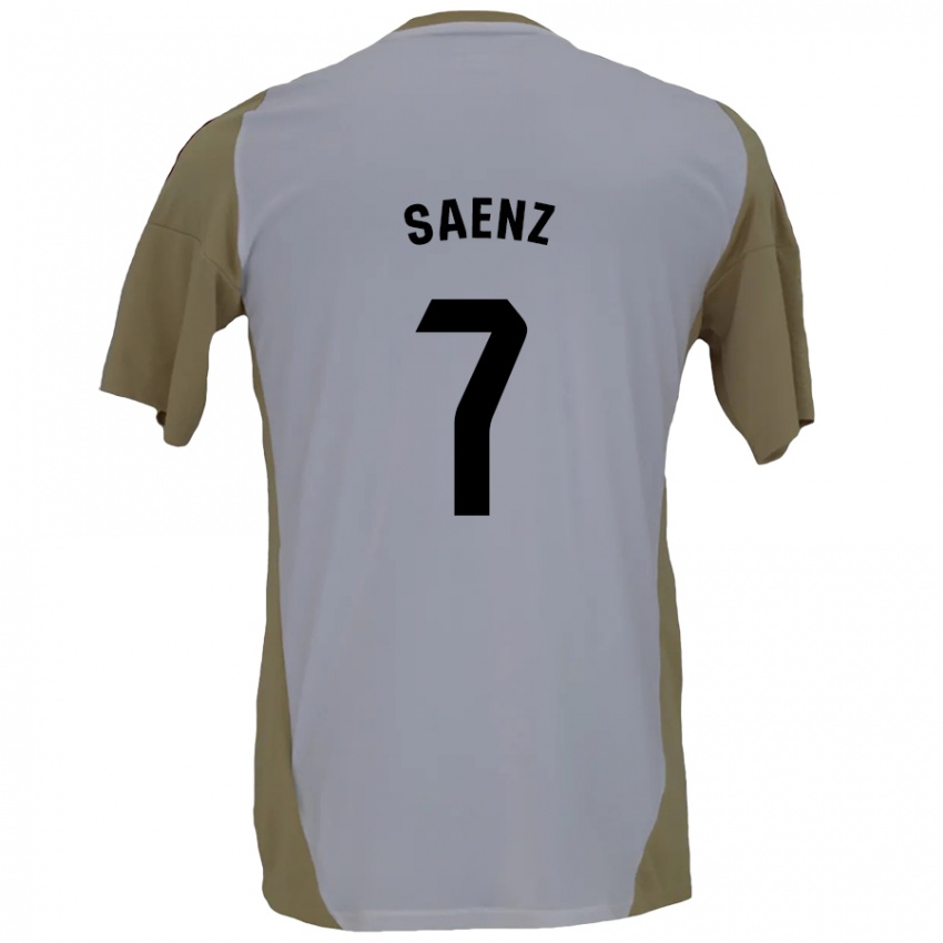 Niño Camiseta Raúl Sáenz #7 Marrón Blanco 2ª Equipación 2024/25 La Camisa Perú