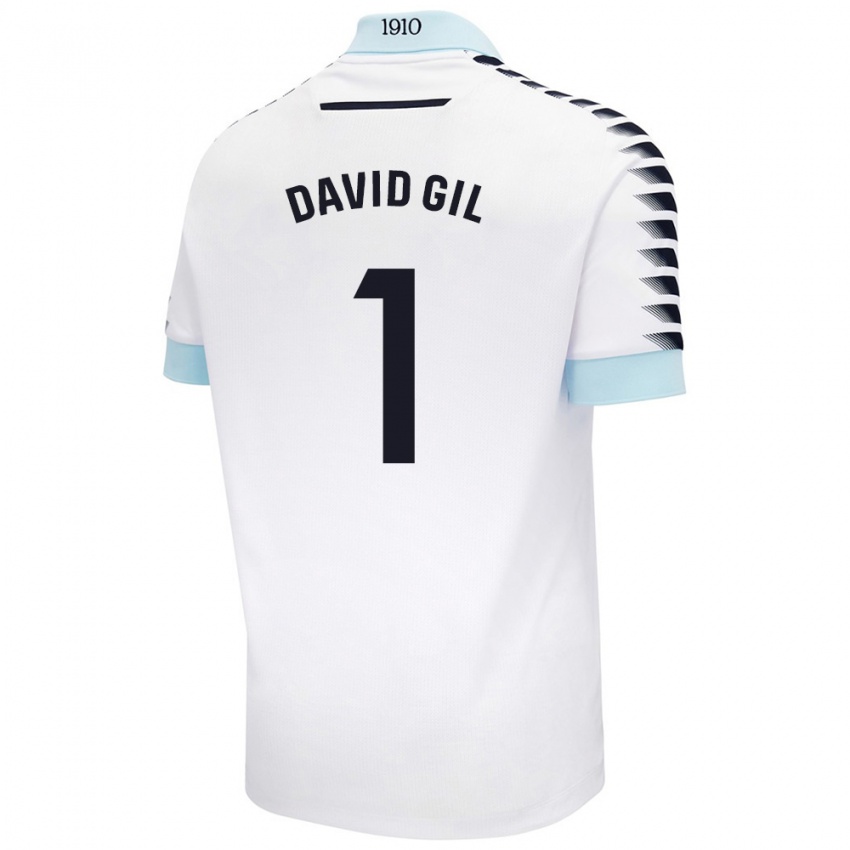 Niño Camiseta David Gil #1 Blanco Azul 2ª Equipación 2024/25 La Camisa Perú