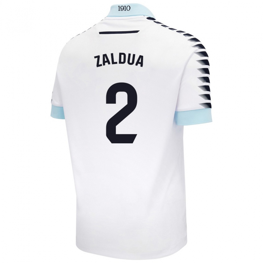 Niño Camiseta Joseba Zaldua #2 Blanco Azul 2ª Equipación 2024/25 La Camisa Perú