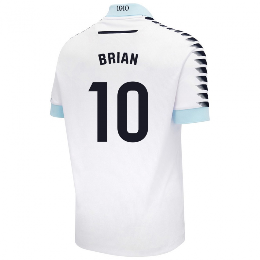 Niño Camiseta Brian Ocampo #10 Blanco Azul 2ª Equipación 2024/25 La Camisa Perú