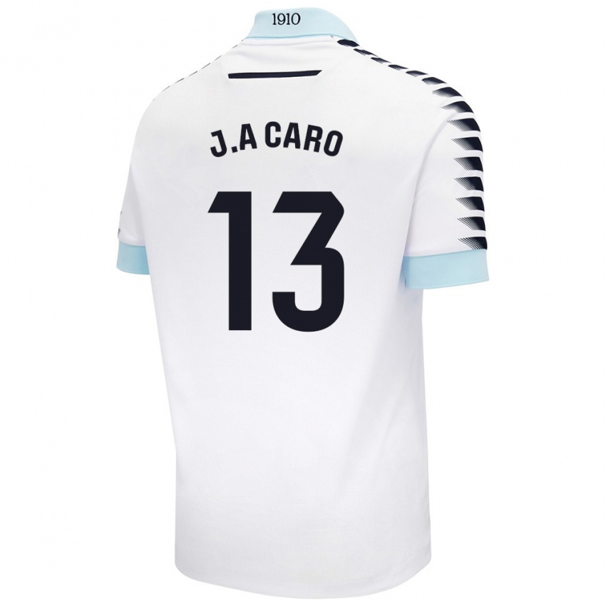 Niño Camiseta José Antonio Caro #13 Blanco Azul 2ª Equipación 2024/25 La Camisa Perú