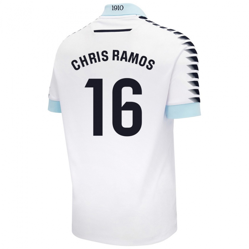 Niño Camiseta Chris Ramos #16 Blanco Azul 2ª Equipación 2024/25 La Camisa Perú