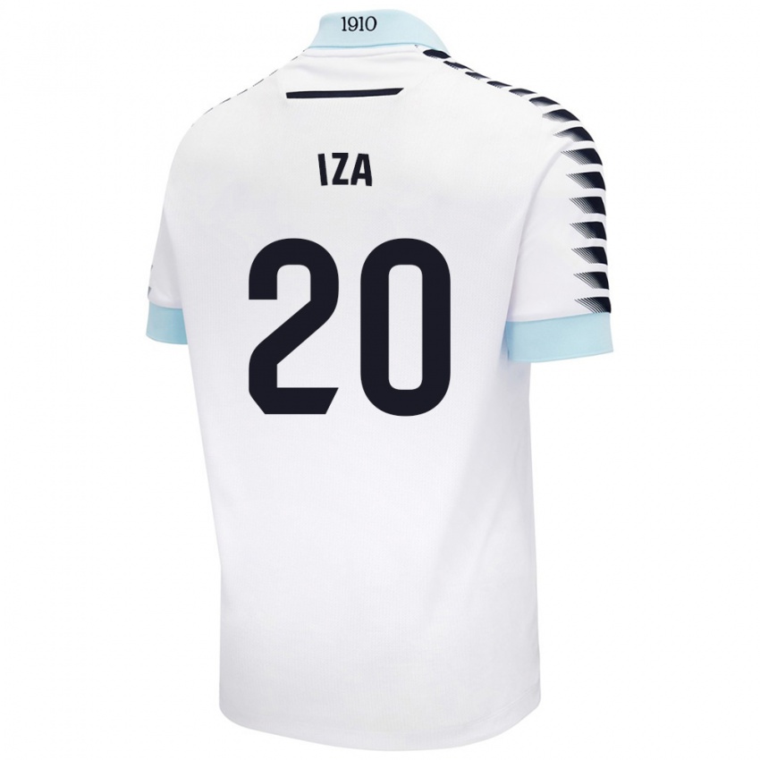 Niño Camiseta Iza Carcelén #20 Blanco Azul 2ª Equipación 2024/25 La Camisa Perú