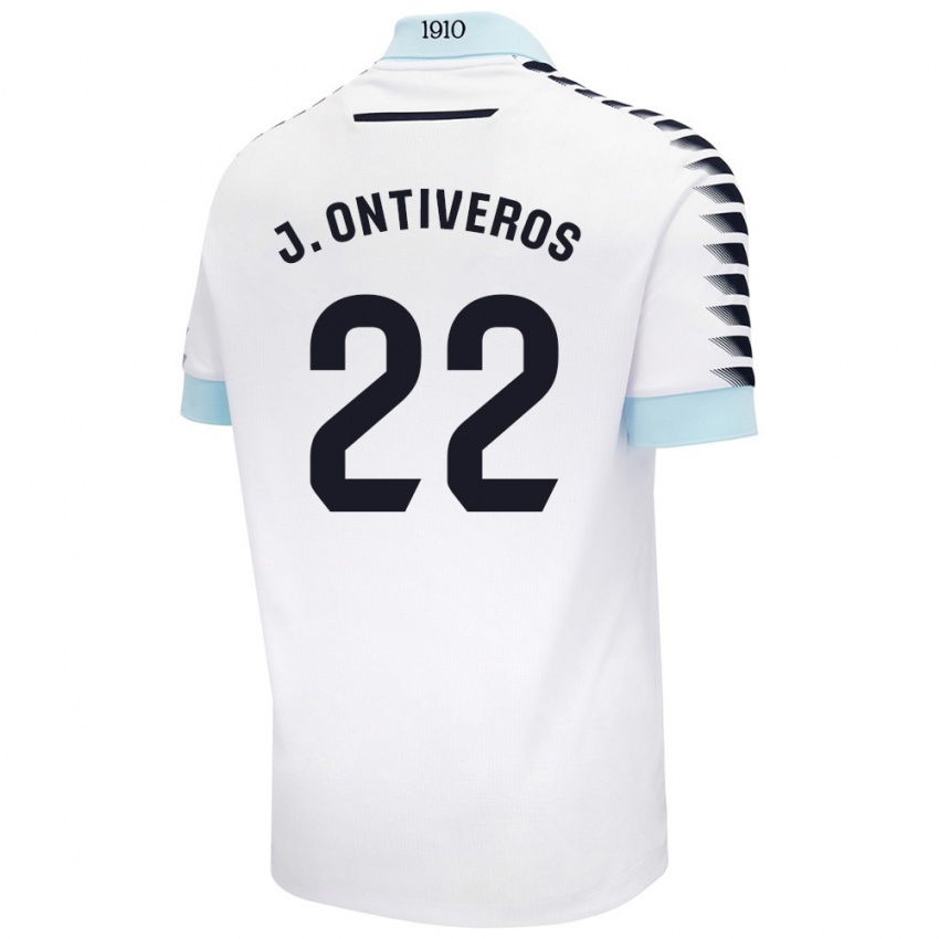 Niño Camiseta Javi Ontiveros #22 Blanco Azul 2ª Equipación 2024/25 La Camisa Perú