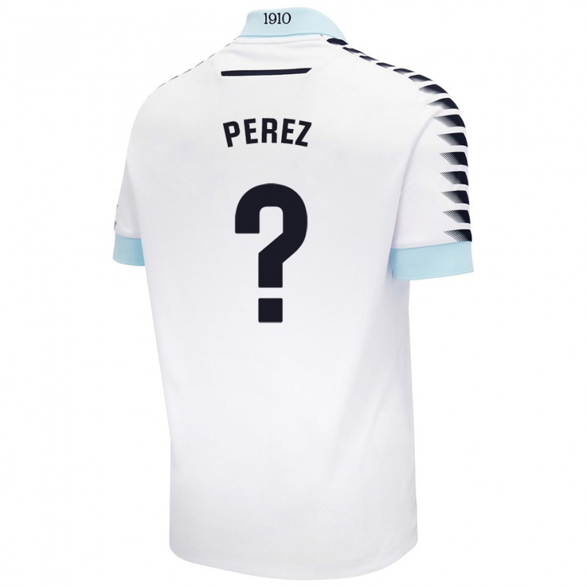 Niño Camiseta Ángel Pérez #0 Blanco Azul 2ª Equipación 2024/25 La Camisa Perú