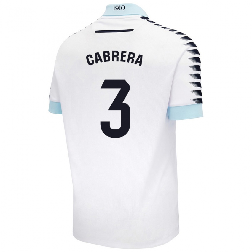 Niño Camiseta Julio Cabrera #3 Blanco Azul 2ª Equipación 2024/25 La Camisa Perú