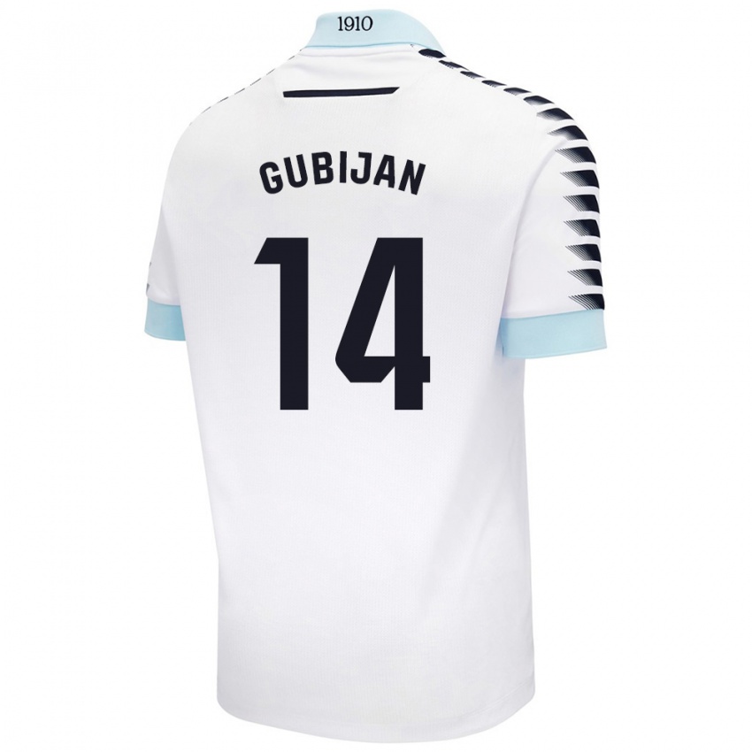 Niño Camiseta Lovro Gubijan #14 Blanco Azul 2ª Equipación 2024/25 La Camisa Perú