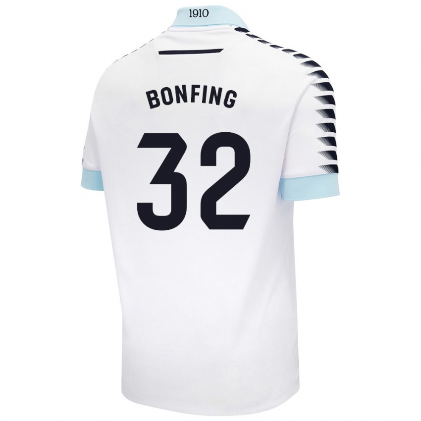 Niño Camiseta Boubacar Bonfing #32 Blanco Azul 2ª Equipación 2024/25 La Camisa Perú