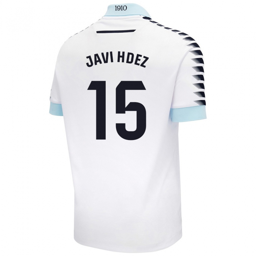 Niño Camiseta Javi Hernández #15 Blanco Azul 2ª Equipación 2024/25 La Camisa Perú