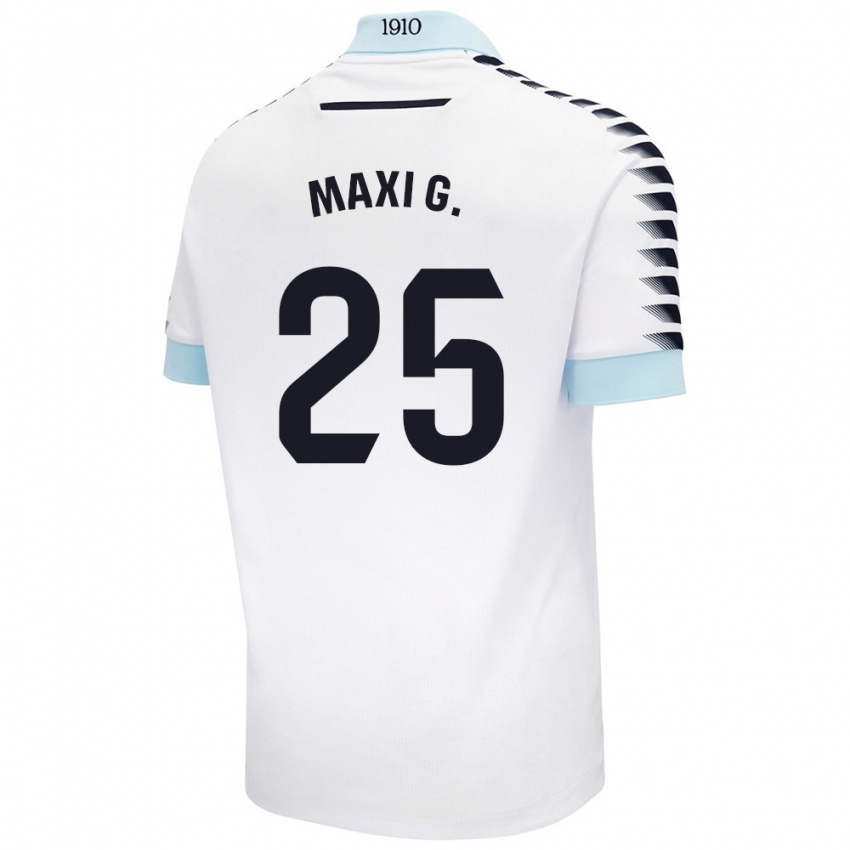 Niño Camiseta Maxi Gómez #25 Blanco Azul 2ª Equipación 2024/25 La Camisa Perú