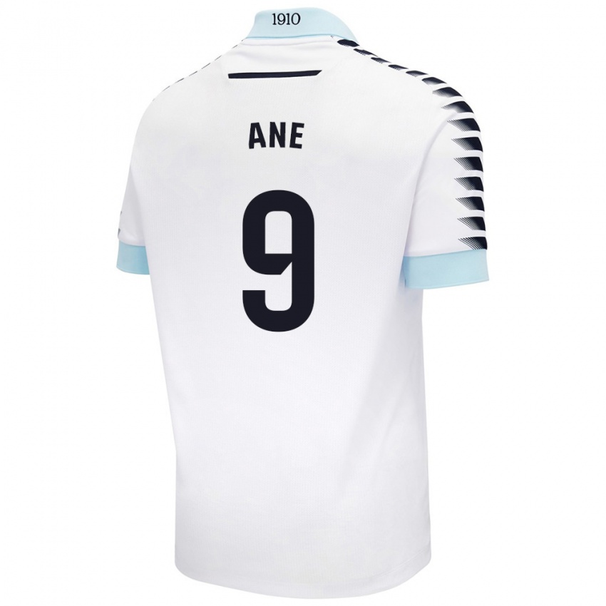 Niño Camiseta Ane López De Heredia Alcelay #9 Blanco Azul 2ª Equipación 2024/25 La Camisa Perú