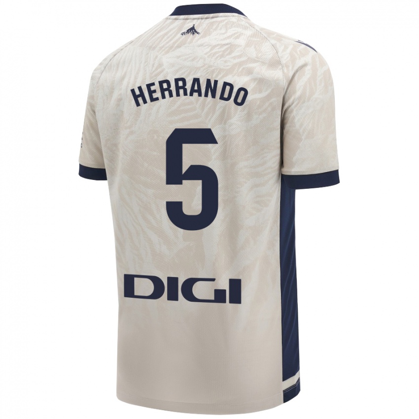 Niño Camiseta Jorge Herrando #5 Gris Claro 2ª Equipación 2024/25 La Camisa Perú