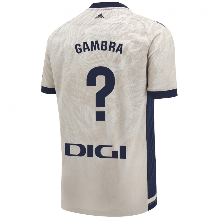 Niño Camiseta Javi Gambra #0 Gris Claro 2ª Equipación 2024/25 La Camisa Perú