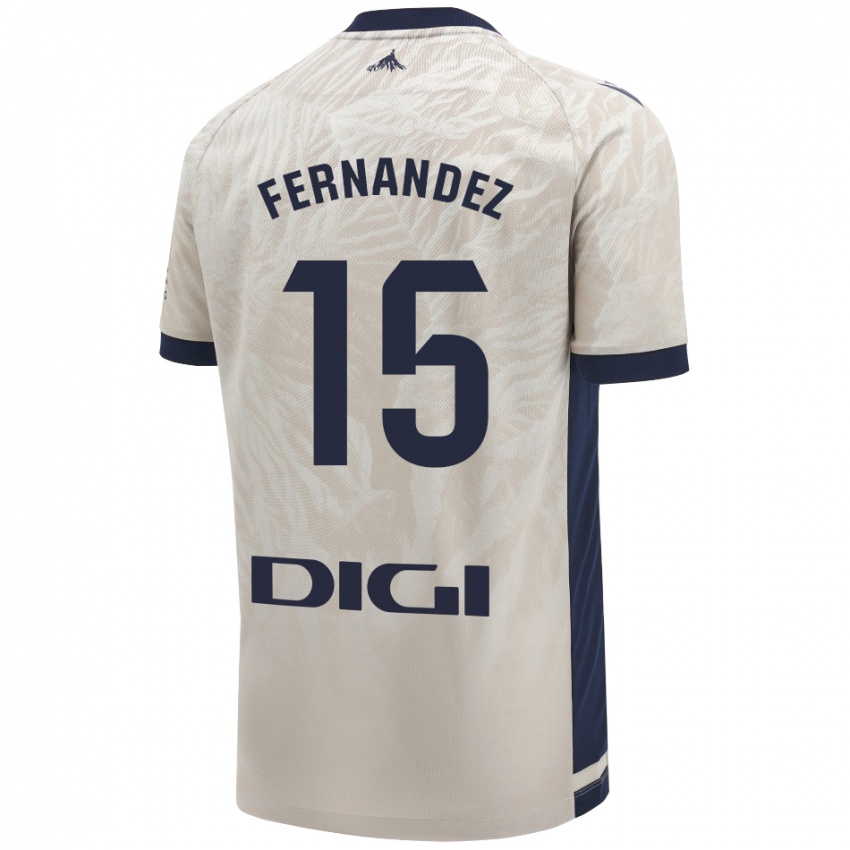 Niño Camiseta Leyre Fernández Sánchez #15 Gris Claro 2ª Equipación 2024/25 La Camisa Perú