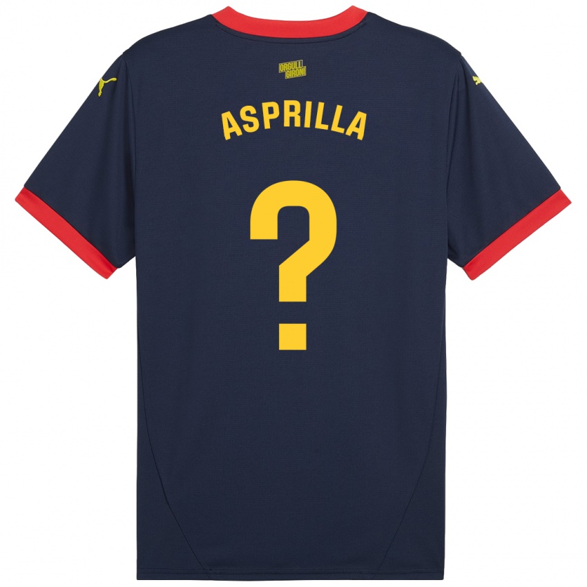 Niño Camiseta Yáser Asprilla #0 Azul Marino Rojo 2ª Equipación 2024/25 La Camisa Perú