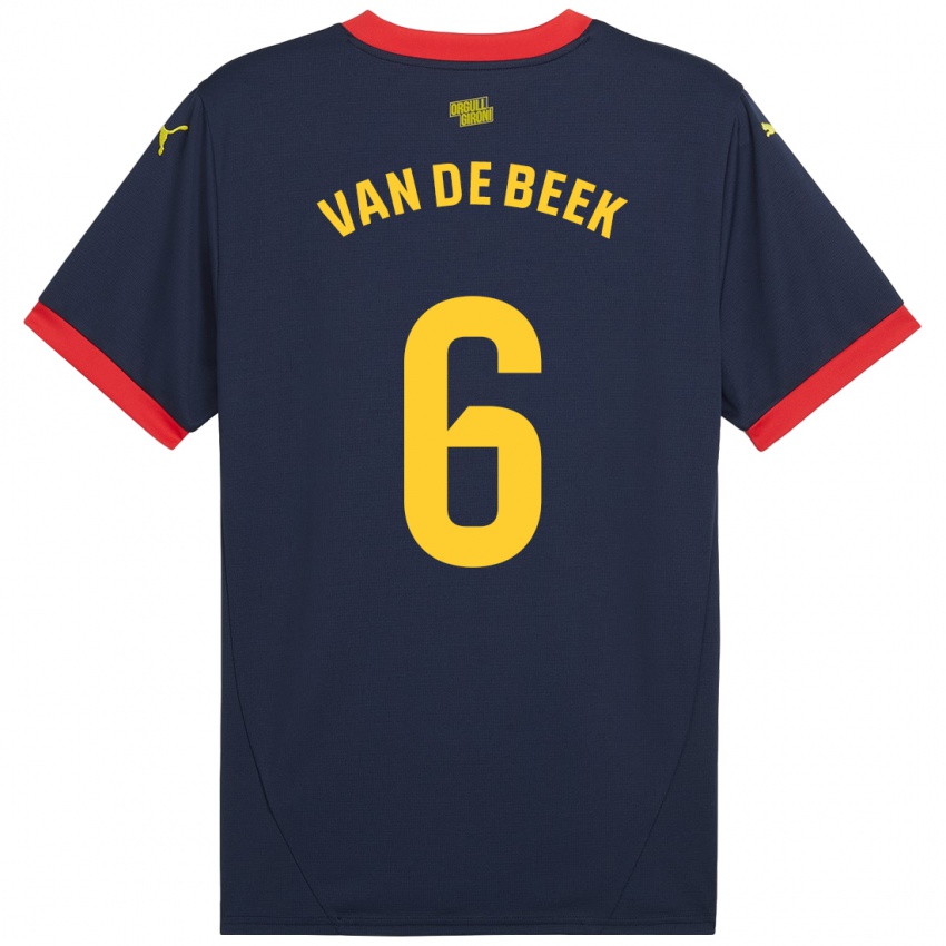 Niño Camiseta Donny Van De Beek #6 Azul Marino Rojo 2ª Equipación 2024/25 La Camisa Perú