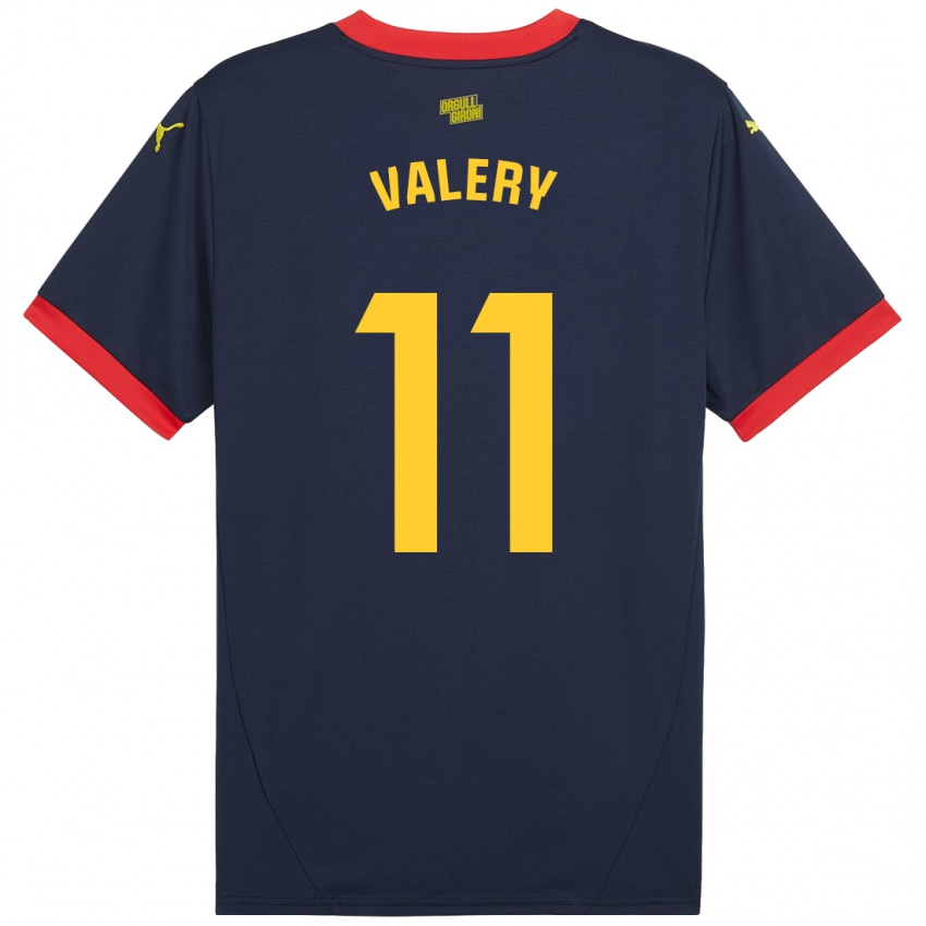 Niño Camiseta Valery Fernández #11 Azul Marino Rojo 2ª Equipación 2024/25 La Camisa Perú