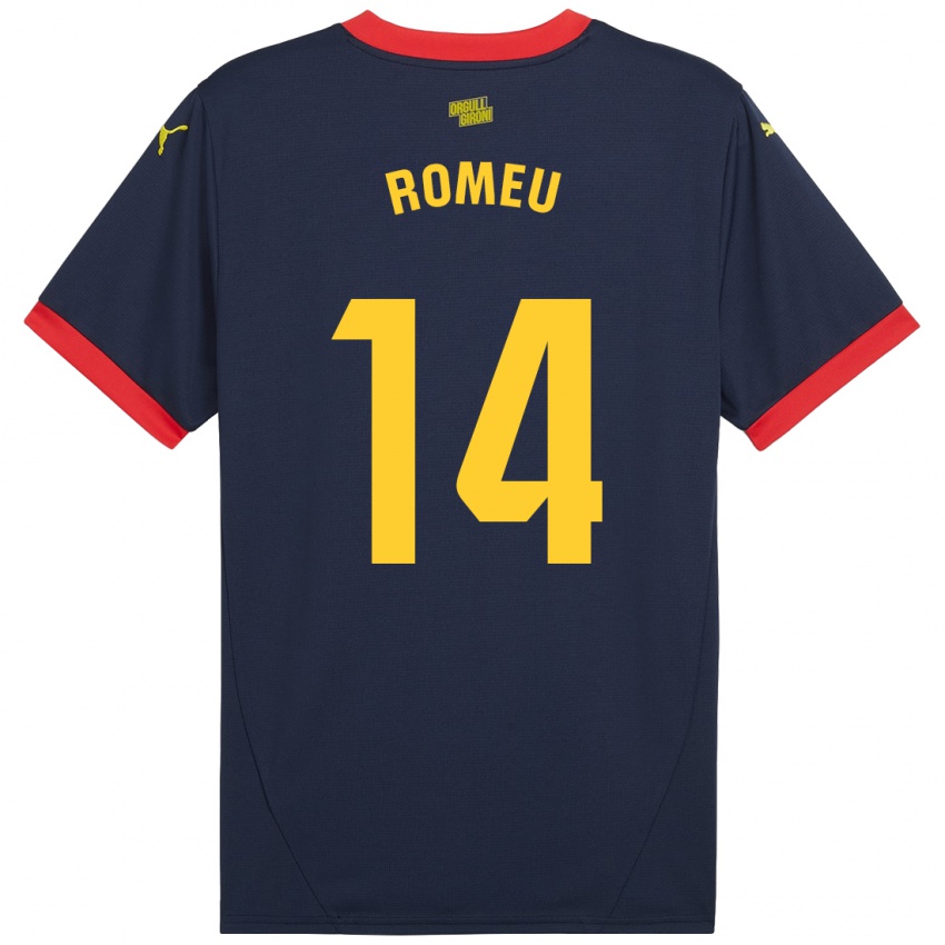 Niño Camiseta Oriol Romeu #14 Azul Marino Rojo 2ª Equipación 2024/25 La Camisa Perú