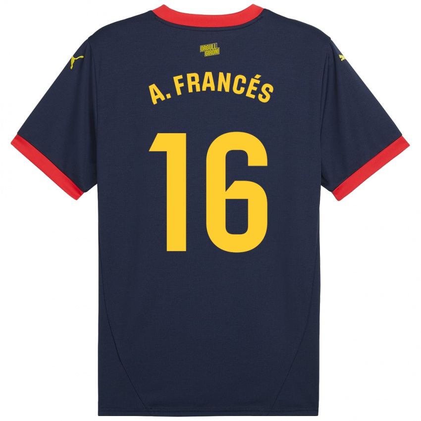 Niño Camiseta Alejandro Francés #16 Azul Marino Rojo 2ª Equipación 2024/25 La Camisa Perú