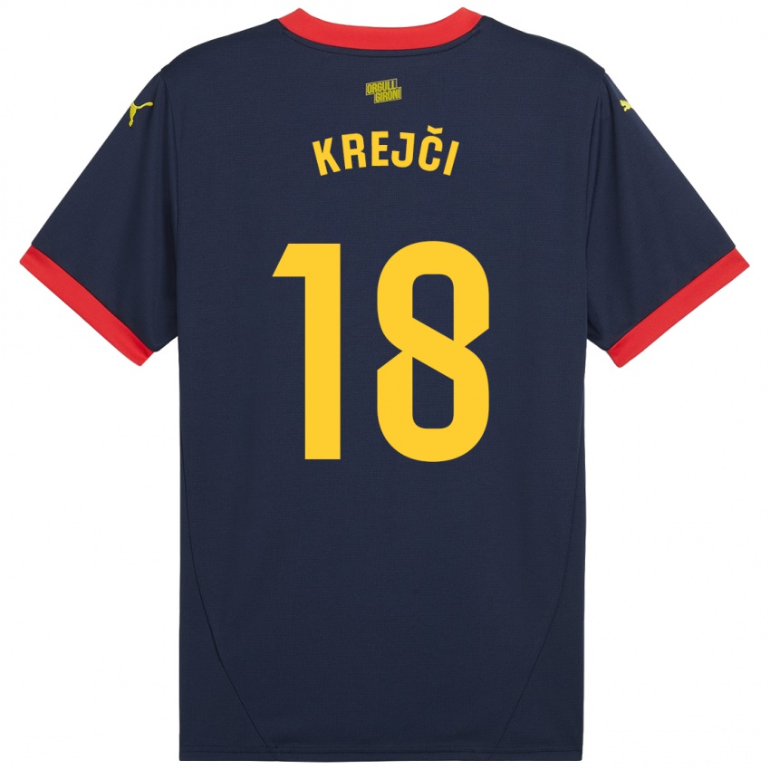 Niño Camiseta Ladislav Krejci #18 Azul Marino Rojo 2ª Equipación 2024/25 La Camisa Perú